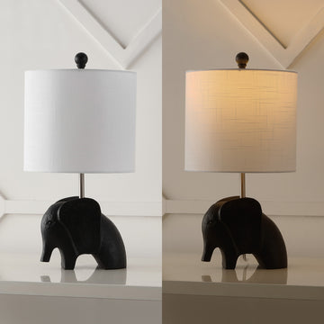 Koda Eclectic Southwestern Resin/Iron Elephant LED Kids Table Lamp - JONATHAN Y